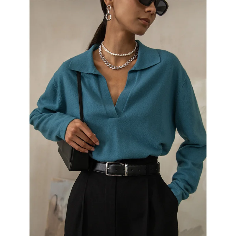 Women's Clothing Y2k Polo Sweater 2023 Autumn/Winter French Style Commuter Fashion Versatile Solid Color V-shaped Official Dress
Women's Clothing Y2k Polo Sweater 2023 Autumn/Winter French Style Commuter Fashion Versatile Solid Color V-shaped Official Dress