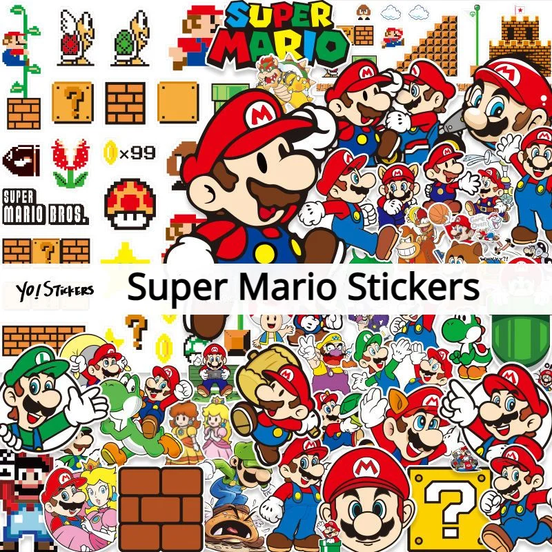 Cartoon Stickers Cartoon Mario Super Mario Stickers Applicable Suitcase Skateboard Notebook Guitar Waterproof Stickers set
Cartoon Stickers Cartoon Mario Super Mario Stickers Applicable Suitcase Skateboard Notebook Guitar Waterproof Stickers set