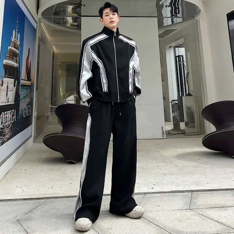 SYUHGFA Spring Korean Fashion Contrast Color Striped Waffler Stand Collar Zipper Coat Loose Casual 2023 Male Sportswear Sets
SYUHGFA Spring Korean Fashion Contrast Color Striped Waffler Stand Collar Zipper Coat Loose Casual 2023 Male Sportswear Sets