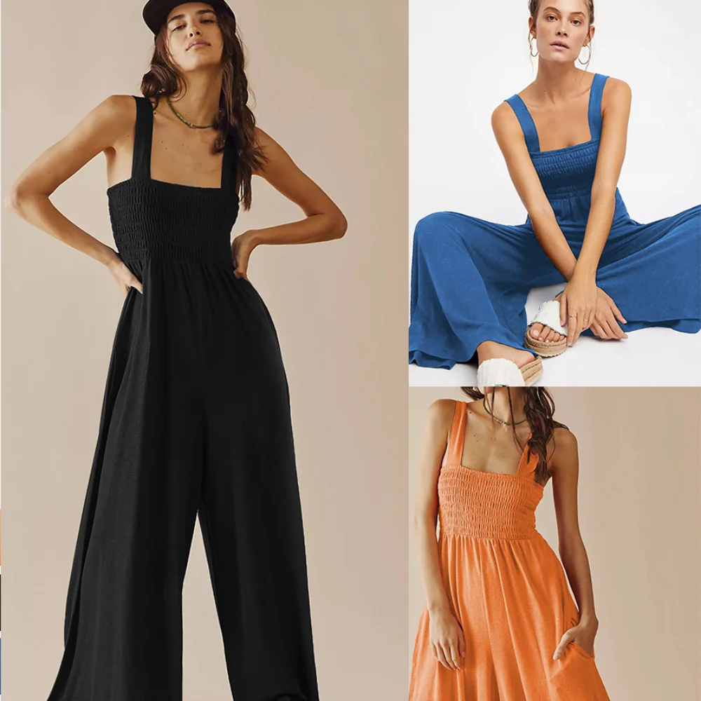 2022 New Fashion Sleeveless Strapless Suspender Commuter Women's Sexy Vest Jumpsuit Loose Wide Leg Pants
2022 New Fashion Sleeveless Strapless Suspender Commuter Women's Sexy Vest Jumpsuit Loose Wide Leg Pants