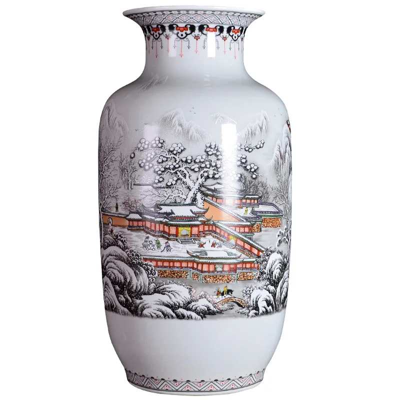 Ваза Jingdezhen с пейзажем снега, Большая Напольная керамическая ваза, предмет мебели, большая напольная ваза для гостиной
Ваза Jingdezhen с пейзажем снега, Большая Напольная керамическая ваза, предмет мебели, большая напольная ваза для гостиной
