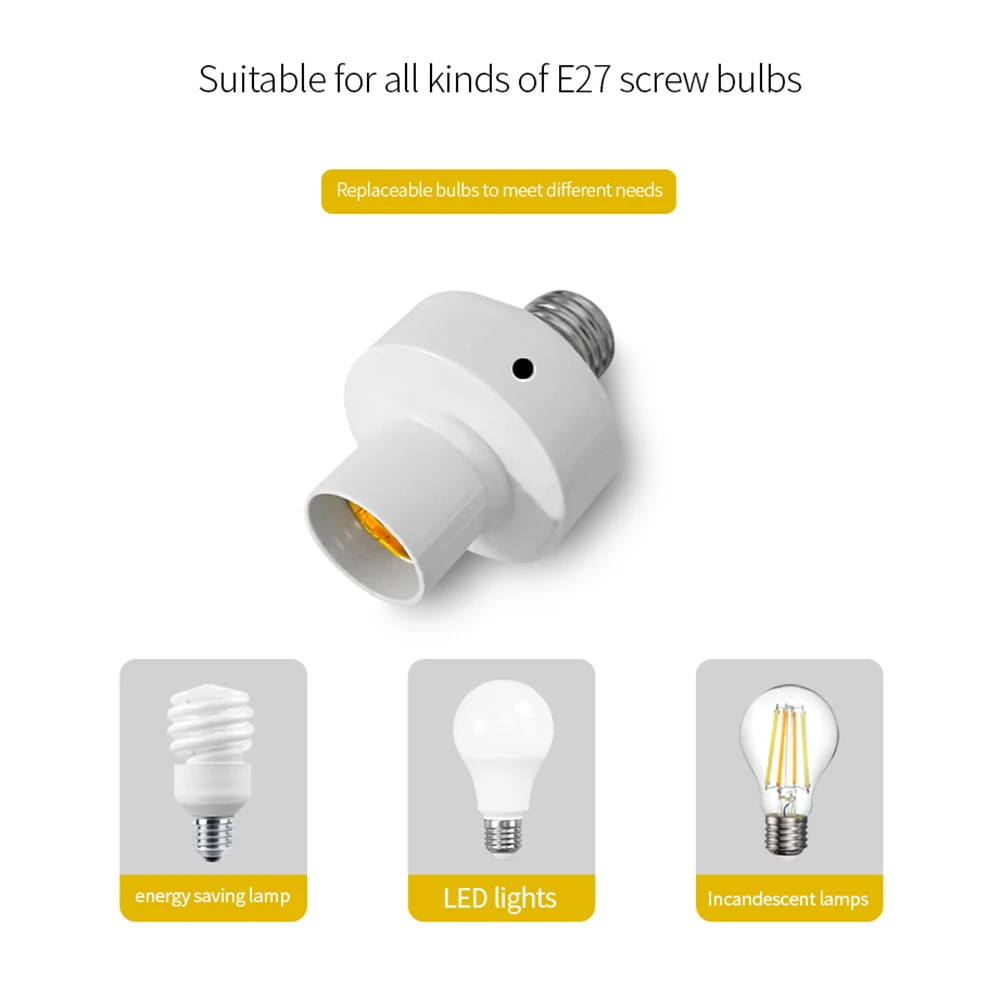 Smart Light Bulb Socket Adapter Bases Intelligent Timing Switch LED Lamp Holder Voice Control Night Lights Head for E27
Smart Light Bulb Socket Adapter Bases Intelligent Timing Switch LED Lamp Holder Voice Control Night Lights Head for E27