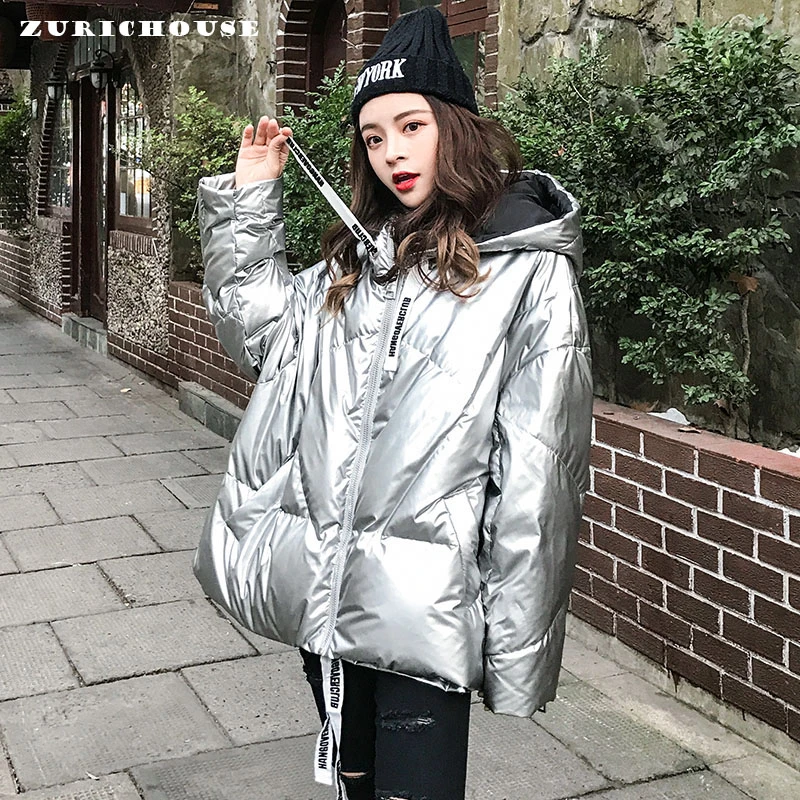 Oversize Puffer Jacket Women Hooded Parkas Harajuku Loose-fit Casual Fashion Glossy Sliver Warm Cotton-padded Coat Winter
Oversize Puffer Jacket Women Hooded Parkas Harajuku Loose-fit Casual Fashion Glossy Sliver Warm Cotton-padded Coat Winter