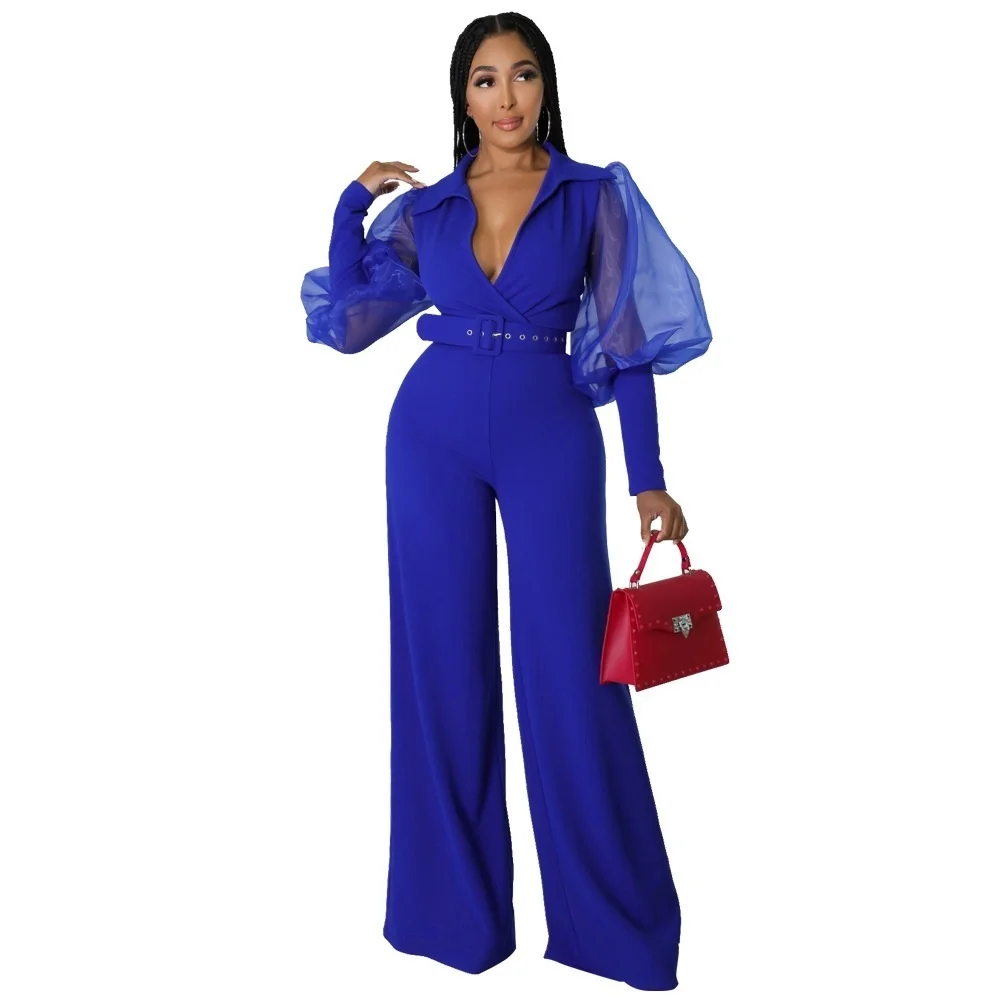 2022 Fashion Jumpsuit V-neck Mesh Bubble Sleeve Temperament Personalized Women's Loose Flare Jumpsuit
2022 Fashion Jumpsuit V-neck Mesh Bubble Sleeve Temperament Personalized Women's Loose Flare Jumpsuit