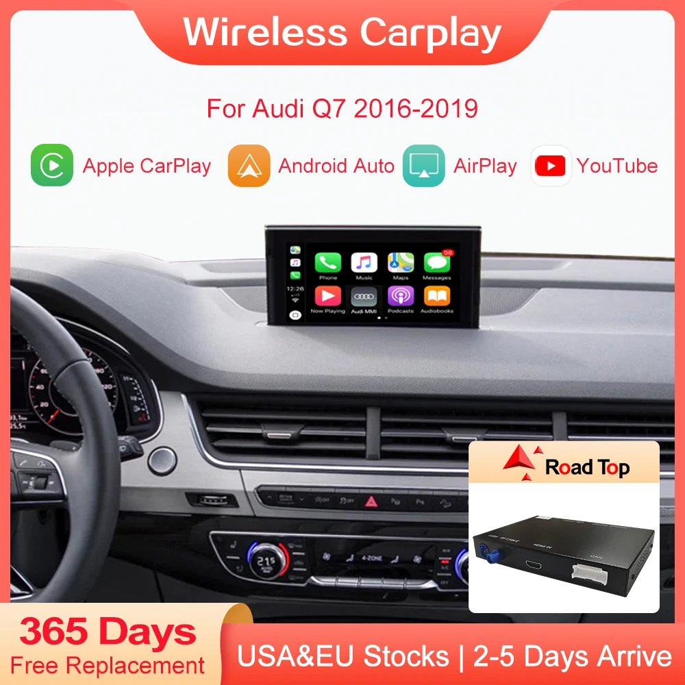 Wireless CarPlay Android Auto Decoder for Audi Q7 2016-2019, with MirrorLink AirPlay Car Play USB HDMI Rear Camera BT
Wireless CarPlay Android Auto Decoder for Audi Q7 2016-2019, with MirrorLink AirPlay Car Play USB HDMI Rear Camera BT