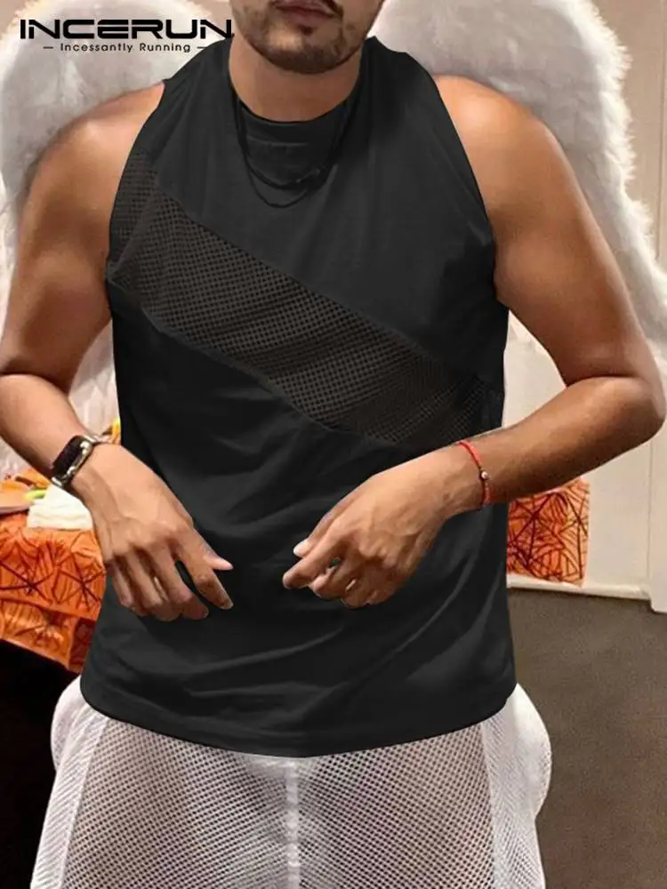 INCERUN Men Mesh Patchwork Tank Tops Round Neck Sleeveless See Through Sexy Vests Summer 2022 Fashion Workout Men Clothing S-5XL
INCERUN Men Mesh Patchwork Tank Tops Round Neck Sleeveless See Through Sexy Vests Summer 2022 Fashion Workout Men Clothing S-5XL