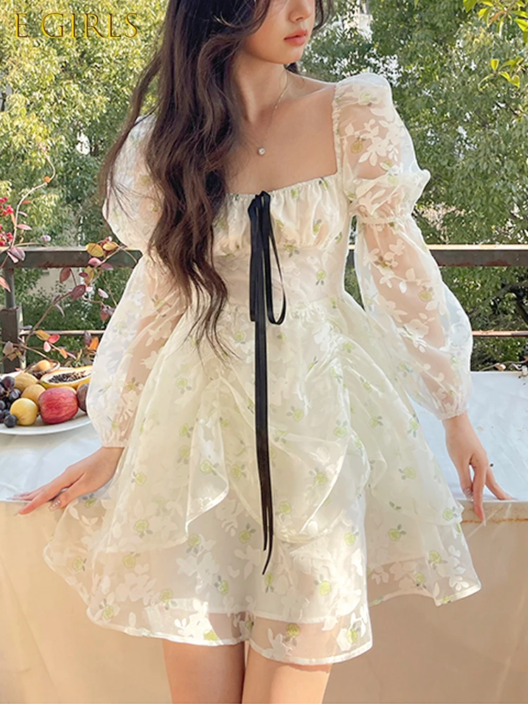 E GIRLS 2022 Summer Lace Floral Midi Dress Women Beach Style Short Pary Dress Elegant Office Lady One Piece Dress Korean Long
E GIRLS 2022 Summer Lace Floral Midi Dress Women Beach Style Short Pary Dress Elegant Office Lady One Piece Dress Korean Long