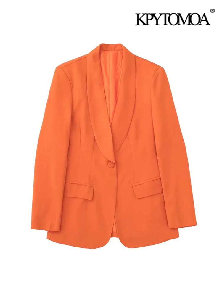 KPYTOMOA Women Fashion Front Button Shawl Collar Blazer Coat Vintage Long Sleeve Flap Pockets Female Outerwear Chic Veste Femme
KPYTOMOA Women Fashion Front Button Shawl Collar Blazer Coat Vintage Long Sleeve Flap Pockets Female Outerwear Chic Veste Femme