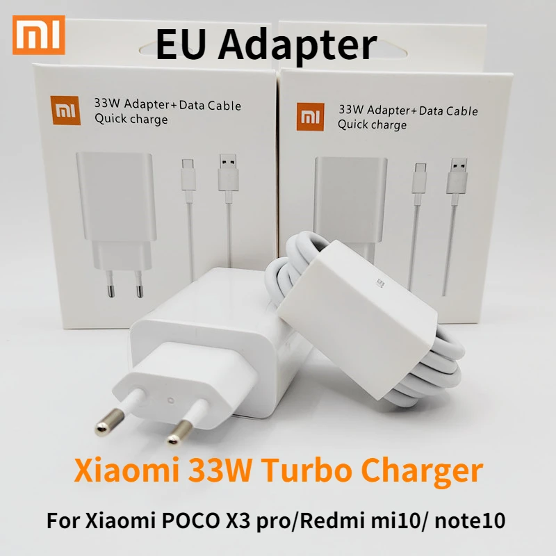 33W xiaomi POCO X3 pro EU charger fast turbo charge EU Adapter 1M 6A Type C Cable For Redmi note 9 pro 10 pro Mi 10 POCO X3 pro
33W xiaomi POCO X3 pro EU charger fast turbo charge EU Adapter 1M 6A Type C Cable For Redmi note 9 pro 10 pro Mi 10 POCO X3 pro