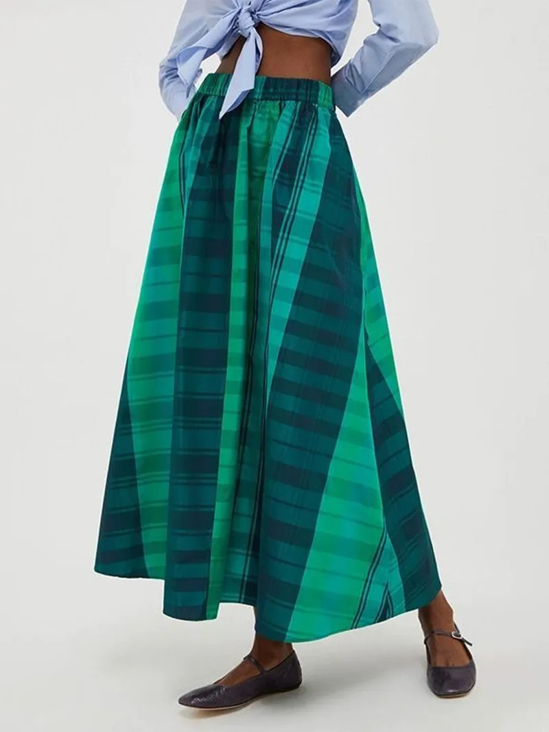 Early Autumn Women Retro Plaid Midi Skirt Elastic High Waist Loose Casual Female A-Lien Long Jupe 2023 New
Early Autumn Women Retro Plaid Midi Skirt Elastic High Waist Loose Casual Female A-Lien Long Jupe 2023 New
