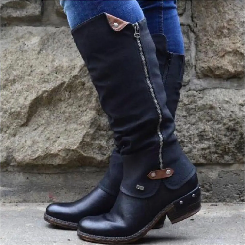 Women Mid-Calf Boots Round Toe Low-Heeled Non-Slip Boots Female Motorcycle Boots Buckle Strap Mid-Calf Boots
Women Mid-Calf Boots Round Toe Low-Heeled Non-Slip Boots Female Motorcycle Boots Buckle Strap Mid-Calf Boots