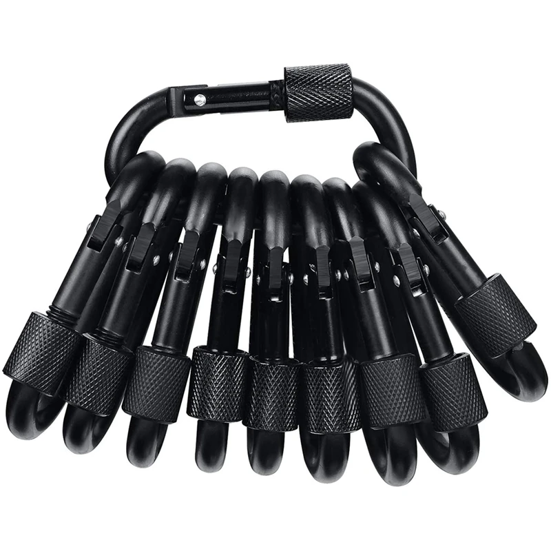 10Pcs Climbing Carabiners Aluminum Carabiner with Screw Cap, Suitable for Hiking, Biking, Rope, Fishing, Camping, Tents
10Pcs Climbing Carabiners Aluminum Carabiner with Screw Cap, Suitable for Hiking, Biking, Rope, Fishing, Camping, Tents