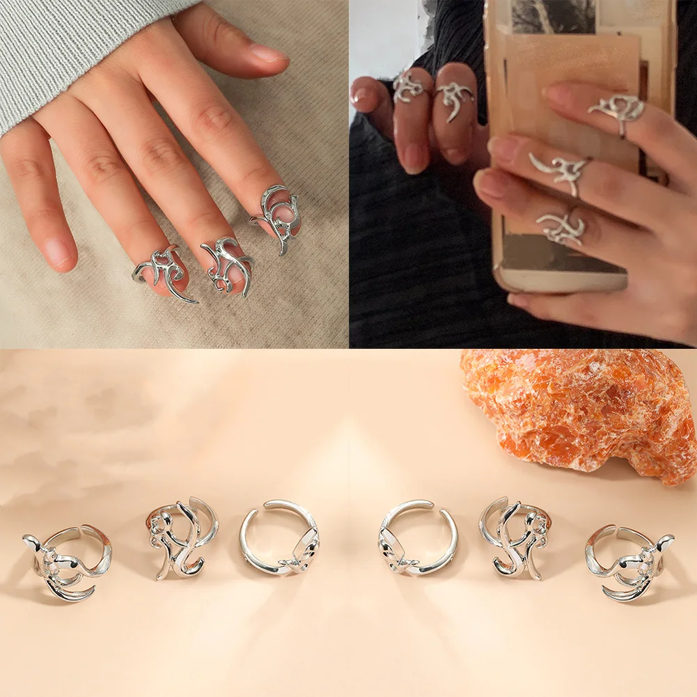 New 3 Pcs/Set Punk Exaggerate Irregular Opening Daily Fingertip Protective Nail Rings Sets For Women Party Jewelry
New 3 Pcs/Set Punk Exaggerate Irregular Opening Daily Fingertip Protective Nail Rings Sets For Women Party Jewelry