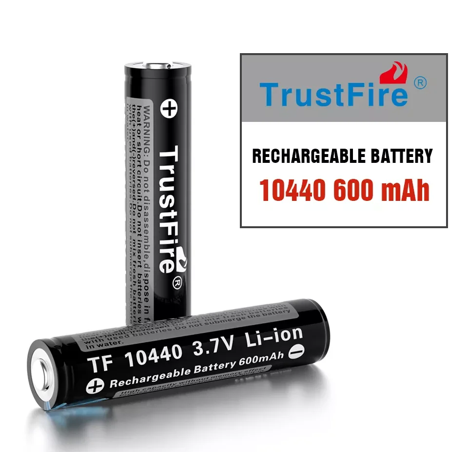 

Trustfire 10440 AAA Lithium Battery Original 3.7V 600mAh Rechargeable Li Ion Battery Cells for Toy Flashlight Calculator Clock