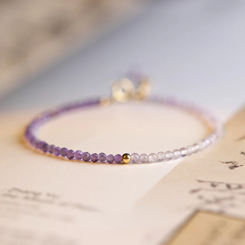 2mm Natural Amethyst Beads Bracelet Faceted Lilac Purple Gemstone Bangle Gold Thin Female Hand chain Ornament Woman Jewelry Gift
2mm Natural Amethyst Beads Bracelet Faceted Lilac Purple Gemstone Bangle Gold Thin Female Hand chain Ornament Woman Jewelry Gift