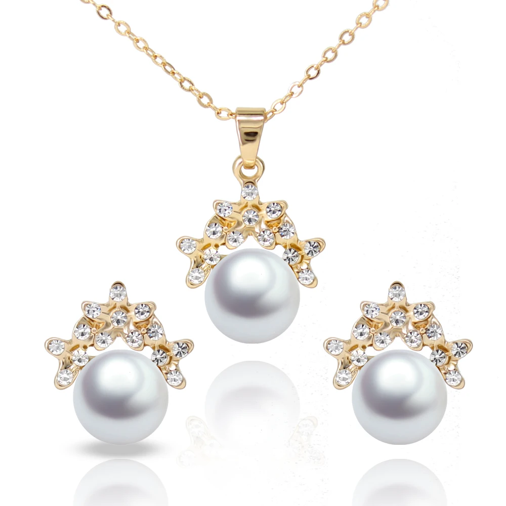 Luxury Imitation Pearl Flower Design Rhinestone Stud Earrings Necklace Sets for Women Wedding Bridal Trendy Ladies Jewelry Set 
Luxury Imitation Pearl Flower Design Rhinestone Stud Earrings Necklace Sets for Women Wedding Bridal Trendy Ladies Jewelry Set