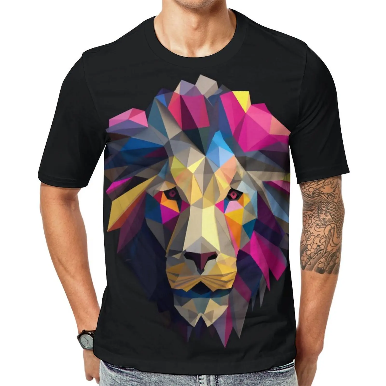 Футболка мужская в стиле хип-хоп с принтом льва и коротким рукавом
Футболка мужская в стиле хип-хоп с принтом льва и коротким рукавом