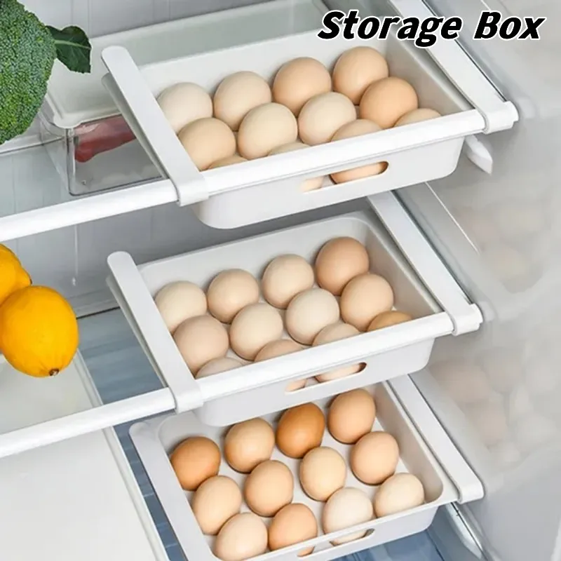Kitchen Egg Fruit Organizer Refrigerator Shelf Storage Box Removable Slide Drawer Space Saver Storage Box Kitchen Organizer Tool 
Kitchen Egg Fruit Organizer Refrigerator Shelf Storage Box Removable Slide Drawer Space Saver Storage Box Kitchen Organizer Tool