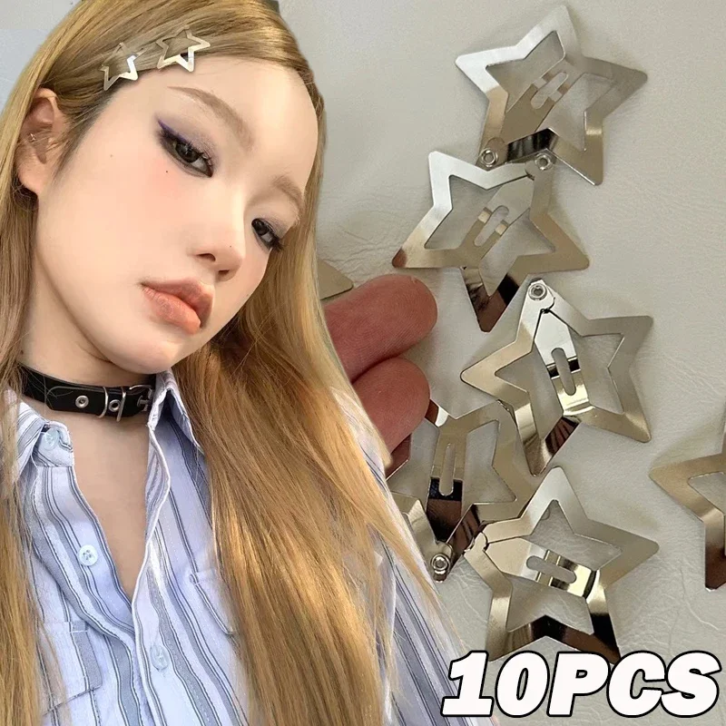 10Pcs Silver Star BB Hairclips Girls Y2K Cute Star Barrettes Women Simple Metal Snap Clip Headdress Hair Jewelry Accessories
10Pcs Silver Star BB Hairclips Girls Y2K Cute Star Barrettes Women Simple Metal Snap Clip Headdress Hair Jewelry Accessories