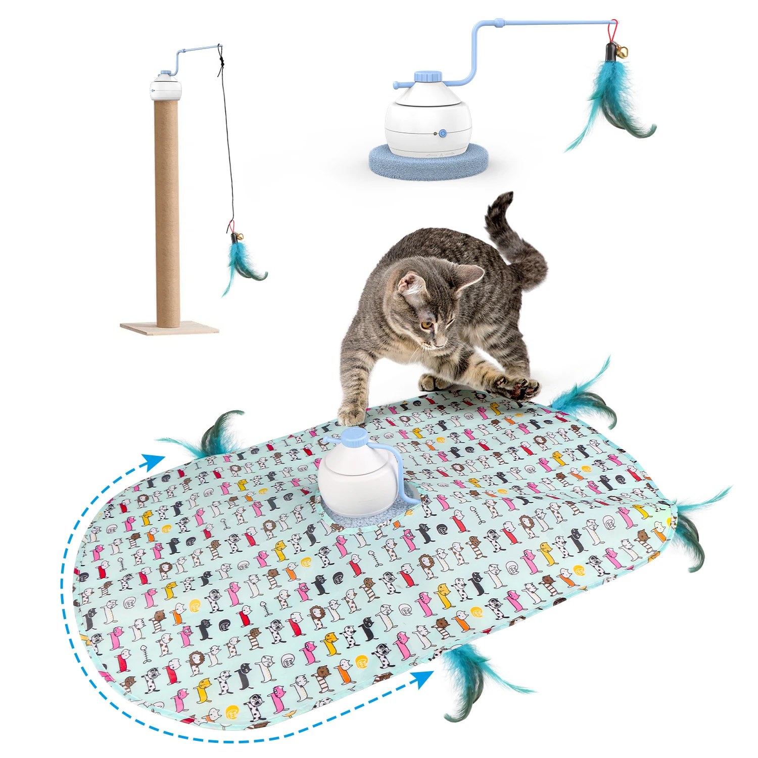 

Интерактивная моторизованная палочка с 3 режимами, игрушки для котят с движением, автоматические игрушки для кошек, электронные упражнения, игрушка для домашних животных для внутреннего искусственного поиска