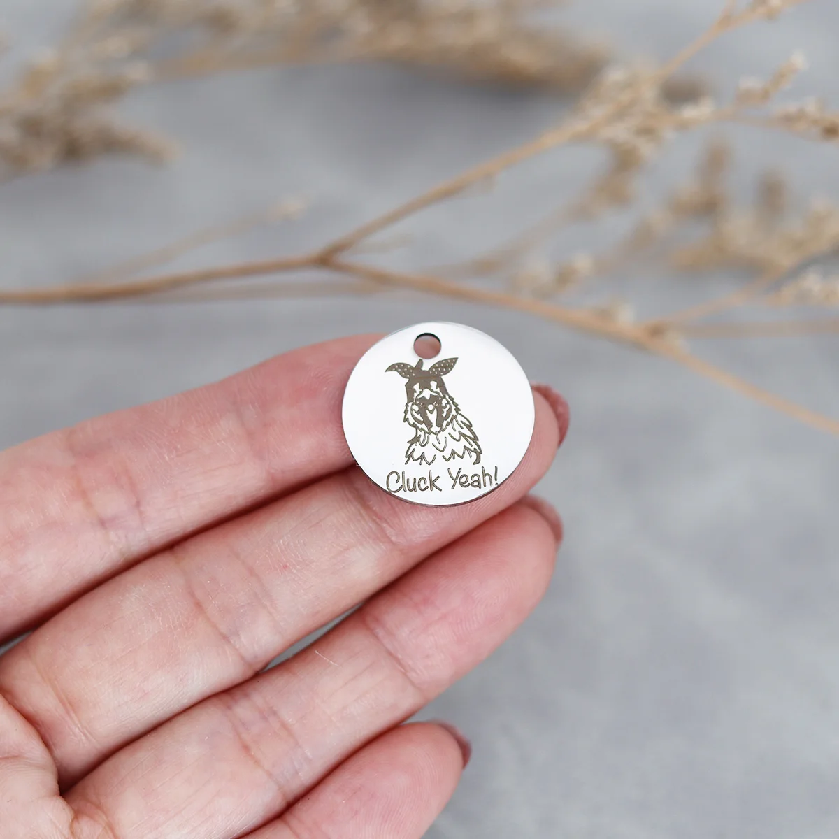 3pcs/Lot Cluck Yeah Chicken Hen Laser Engraved Stainless Steel Round Disc Charm for Cute Animal DIY Jewelry Making Handmade
3pcs/Lot Cluck Yeah Chicken Hen Laser Engraved Stainless Steel Round Disc Charm for Cute Animal DIY Jewelry Making Handmade