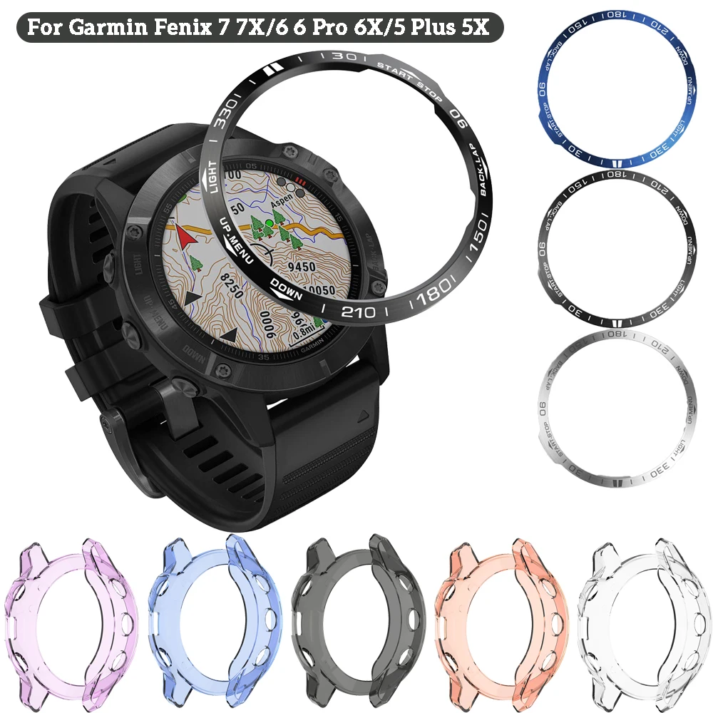 

Stainless Steel Watch Bumper Cover For Garmin Fenix 7 7X 6 6X 5 5X Bezel Ring Anti Scratch Metal Cover Protective Accessories