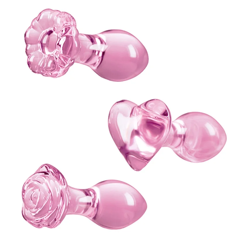 

Маленькая розовая стеклянная Анальная пробка, Хрустальный огромный шар, анальные бусины, искусственный пенис, сердце, роза, стеклянный анус, фаллоимитатор, набор для взрослых