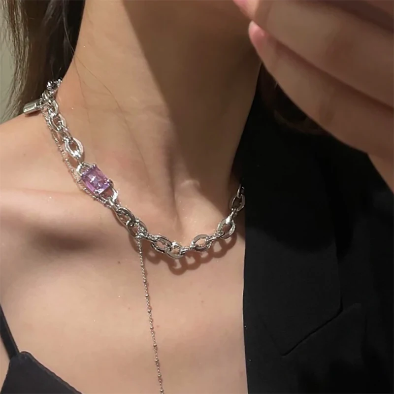 Purple Zircon Necklace for Women Party Jewelry Girls Birthday Gifts with gift Box Packing
Purple Zircon Necklace for Women Party Jewelry Girls Birthday Gifts with gift Box Packing