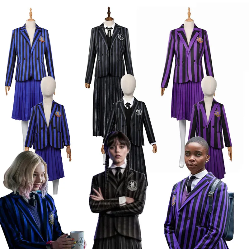 Wednesday Addams Wednesday Cosplay Costume Purple School Uniform Coat Skirt Halloween Carnival Suit For Women Girls Kids
Wednesday Addams Wednesday Cosplay Costume Purple School Uniform Coat Skirt Halloween Carnival Suit For Women Girls Kids