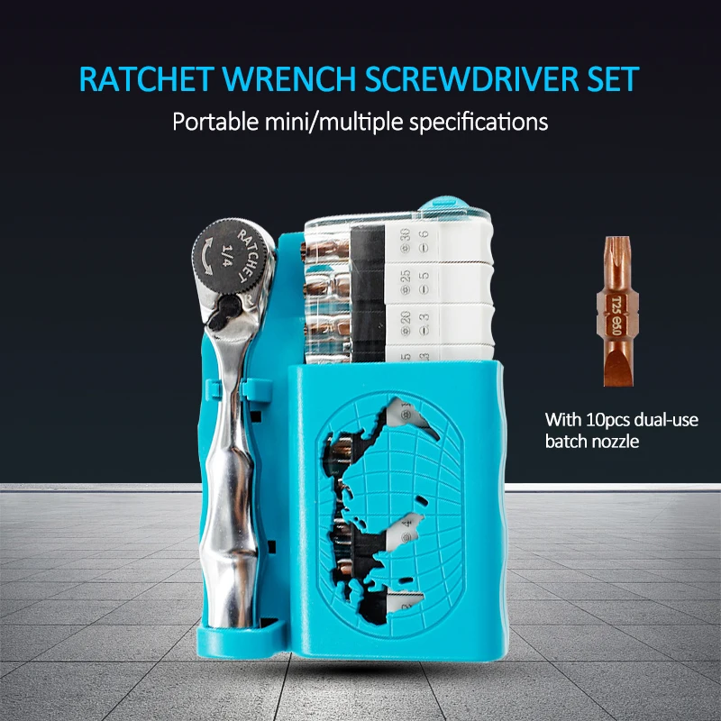 U40 12 in 1 Mini Portable 1/4 inch Ratchet Socket Wrench & Double Headed Screwdriver Bits Set Hand Repair To Hand Tool
U40 12 in 1 Mini Portable 1/4 inch Ratchet Socket Wrench & Double Headed Screwdriver Bits Set Hand Repair To Hand Tool