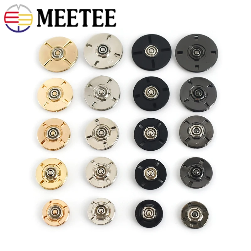 

10Sets 10-28mm Metal Invisible Buttons for Bag Coat Jacket Snap Button Fastener Press Buckles DIY Garment Sewing Accessories