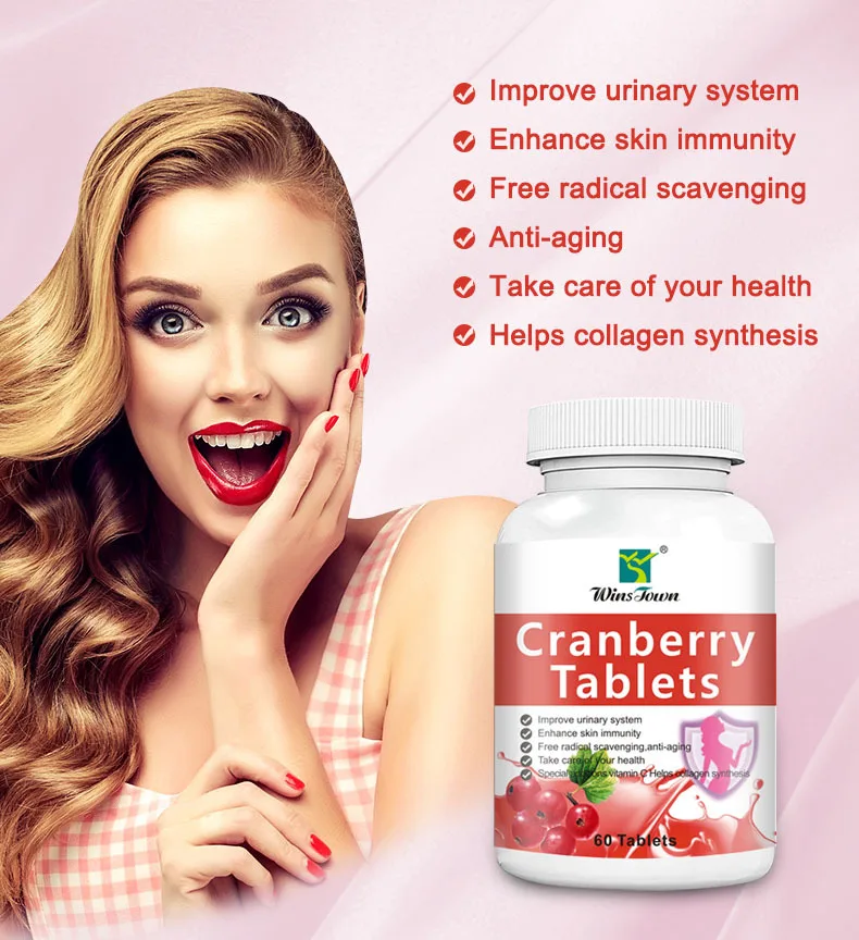

60Pills Organic Cranberry tablet Supports Urinary System Health Bladder Health Potent Antioxidant Rich Vita C Capsule Supplement