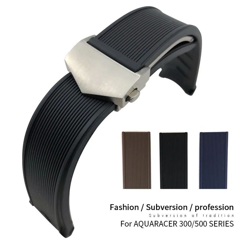 

20mm 22mm Rubber Silicone Watch Strap Waterproof Bracelet Watchband for TAG HEUER AQUARACER 300 WAY201B CALIBRE 5 Accessories