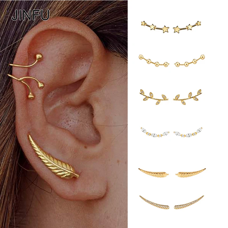 JINFU Gold Silver Plated Climber Earrings For Women CZ Zircon Piercing Women Ear Jackets Earrings 2022 Jewelry Wholesale
JINFU Gold Silver Plated Climber Earrings For Women CZ Zircon Piercing Women Ear Jackets Earrings 2022 Jewelry Wholesale