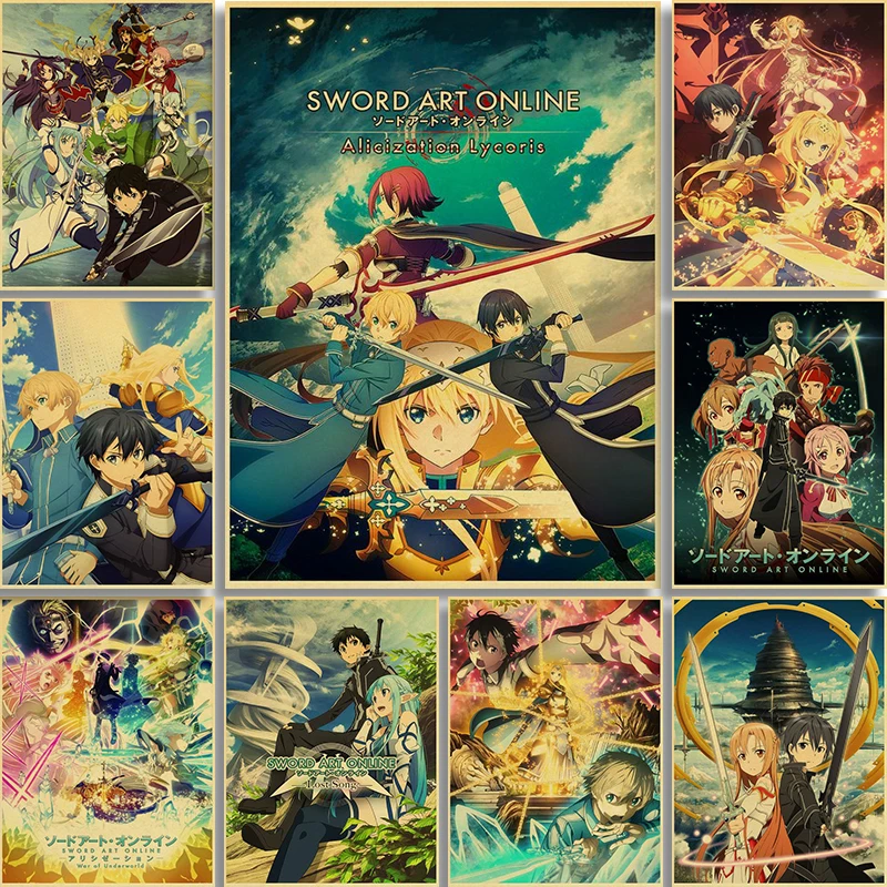 Retro Sword Art Online Japanese Anime Poster HD Poster Canvas Painting Home Decoration Study Bedroom Bar Cafe Wall Painting
Retro Sword Art Online Japanese Anime Poster HD Poster Canvas Painting Home Decoration Study Bedroom Bar Cafe Wall Painting