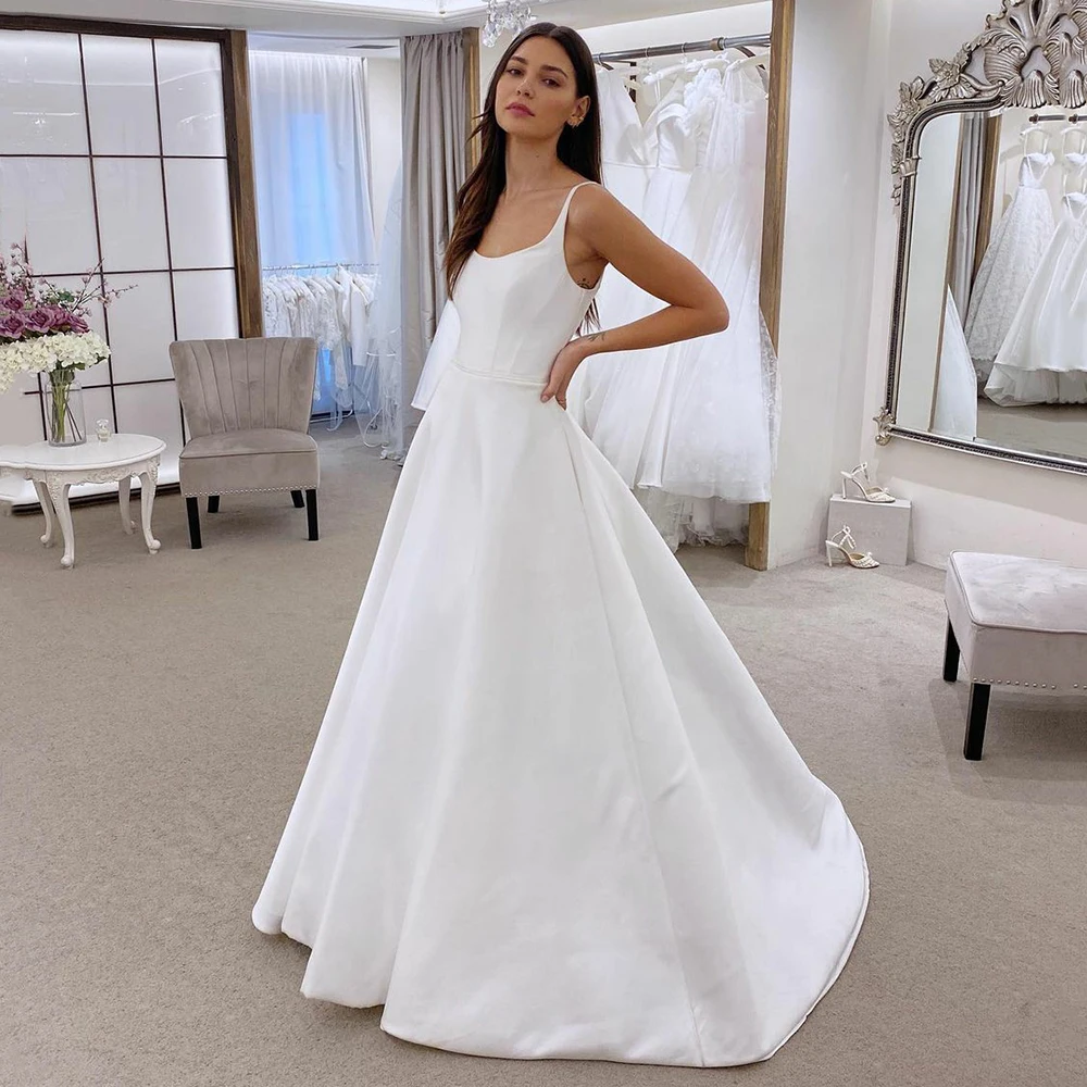UZN Ivory A-Line Satin Wedding Dresses Scoop Neck Sleeveless Simple Bridal Gowns Backless Brides Dress Robes de mariée
UZN Ivory A-Line Satin Wedding Dresses Scoop Neck Sleeveless Simple Bridal Gowns Backless Brides Dress Robes de mariée