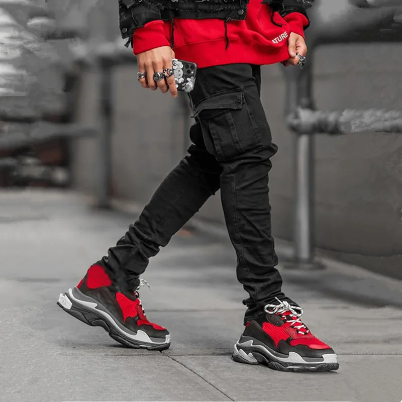 2022 New Fashion Multi Side Pocket Hip Hop Men Pencil Cargo Jeans Trousers Slim Casual Male Cotton Denim Pants Pantalon Homme
2022 New Fashion Multi Side Pocket Hip Hop Men Pencil Cargo Jeans Trousers Slim Casual Male Cotton Denim Pants Pantalon Homme