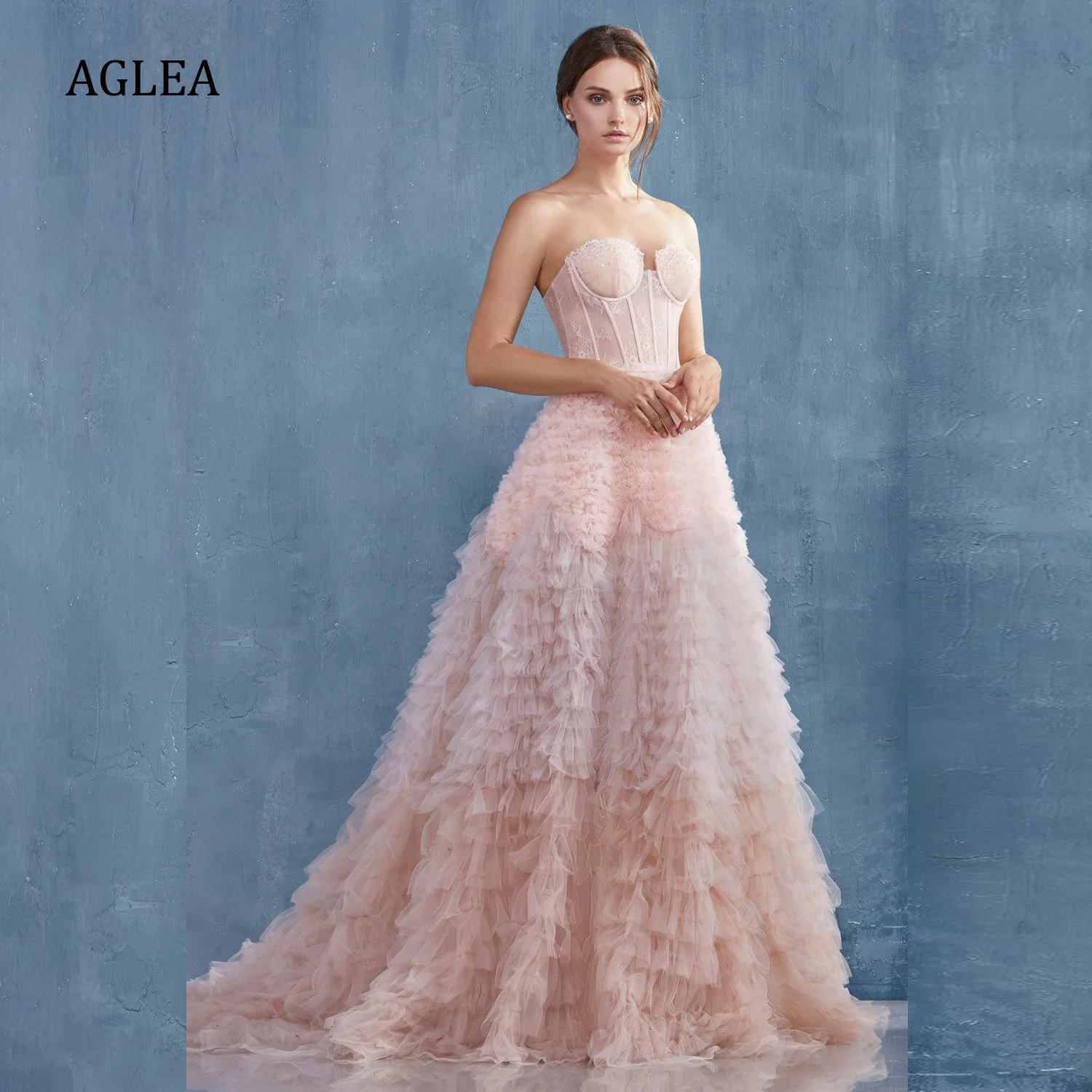 AGLEA Evening Dresses Formal Occasion Elegant Party for Women Prom Sweep Train Strapless A-line Ruffle Lace Empire
AGLEA Evening Dresses Formal Occasion Elegant Party for Women Prom Sweep Train Strapless A-line Ruffle Lace Empire