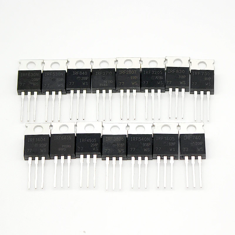 5PCS IR Mosfet Transistor IRFZ44N IRF3205 IRF540 IRF740 IRF840 IRF4905 IRF9540 IRFB4110 IRF1404 N-CH Power MOSFET TO-220 package
5PCS IR Mosfet Transistor IRFZ44N IRF3205 IRF540 IRF740 IRF840 IRF4905 IRF9540 IRFB4110 IRF1404 N-CH Power MOSFET TO-220 package