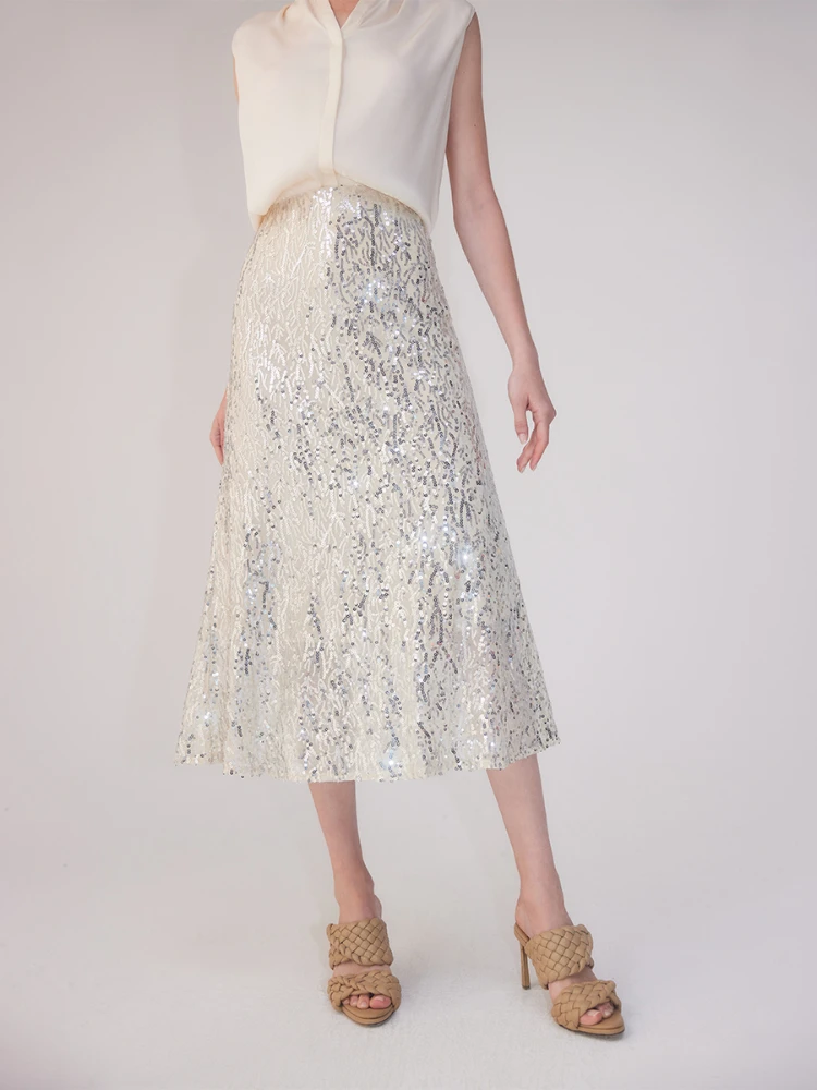 2023 New In Sequined A-line Skirt Spring/Summer French Elegant Niche Design High Waist Back Split Mid-Calf Skirt Party
2023 New In Sequined A-line Skirt Spring/Summer French Elegant Niche Design High Waist Back Split Mid-Calf Skirt Party