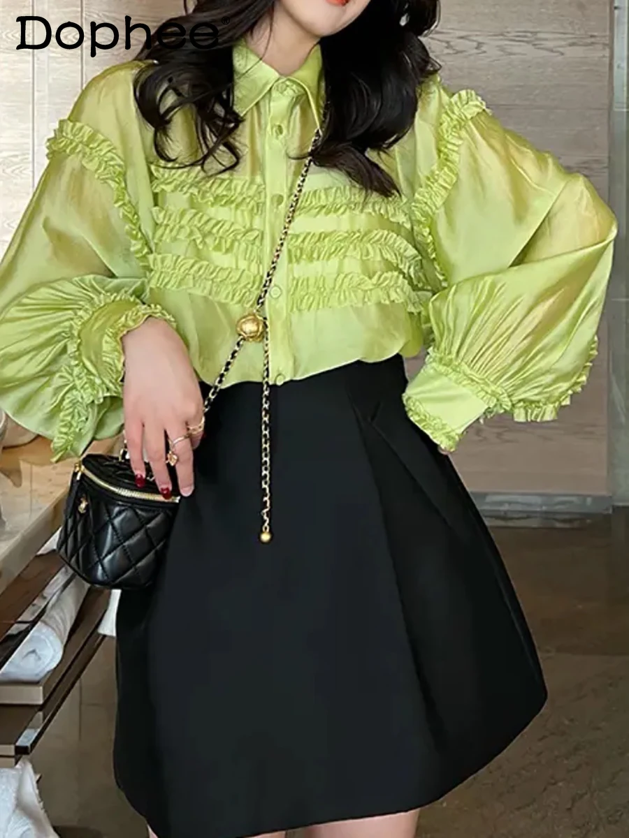 Sweet Avocado Green Chic Shirt Women Fashion Loose Long Sleeve Single-Breasted Blouse Top 2022 New Spring Summer Camisas Mujer
Sweet Avocado Green Chic Shirt Women Fashion Loose Long Sleeve Single-Breasted Blouse Top 2022 New Spring Summer Camisas Mujer