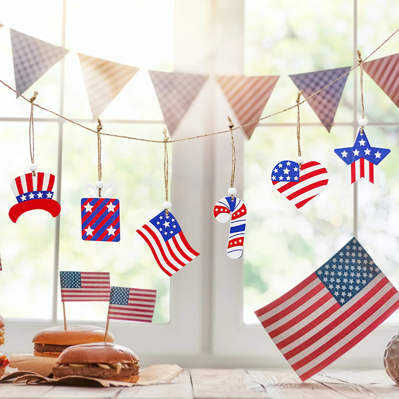 4th of July Patriotic Wooden Hanging Ornaments Hangable Wood Slices Tags Crafts for Independence Day Party Tree Table Decor
4th of July Patriotic Wooden Hanging Ornaments Hangable Wood Slices Tags Crafts for Independence Day Party Tree Table Decor