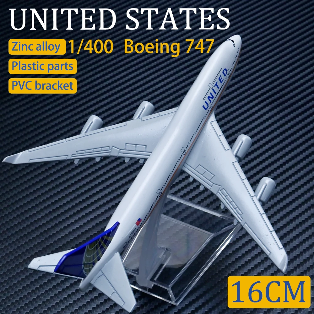 

Metal Aircraft Model 1:400 16cm U.s. United Boeing 747 Metal Replica Alloy Aviation Model Children's Toys Ornaments Decoration