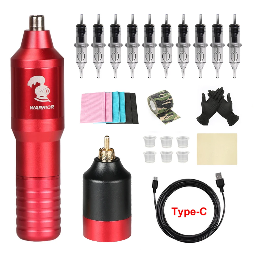 Wireless Tattoo Kit Rotary Machine Set Tattoo Power Supply Battery Kit 1300mAh With 10pc Cartridge Needles Full Professional Set
Wireless Tattoo Kit Rotary Machine Set Tattoo Power Supply Battery Kit 1300mAh With 10pc Cartridge Needles Full Professional Set