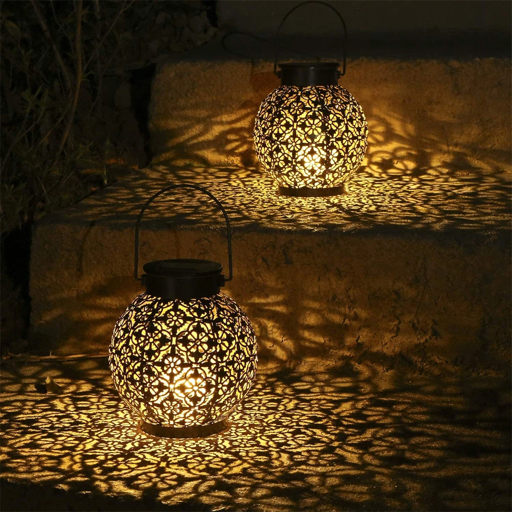 Solar Lantern Light Retro Iron Hollowed Lamp Outdoor Waterproof for Holiday Party Patio Courtyard Path Landscape Decor Lighting
Solar Lantern Light Retro Iron Hollowed Lamp Outdoor Waterproof for Holiday Party Patio Courtyard Path Landscape Decor Lighting