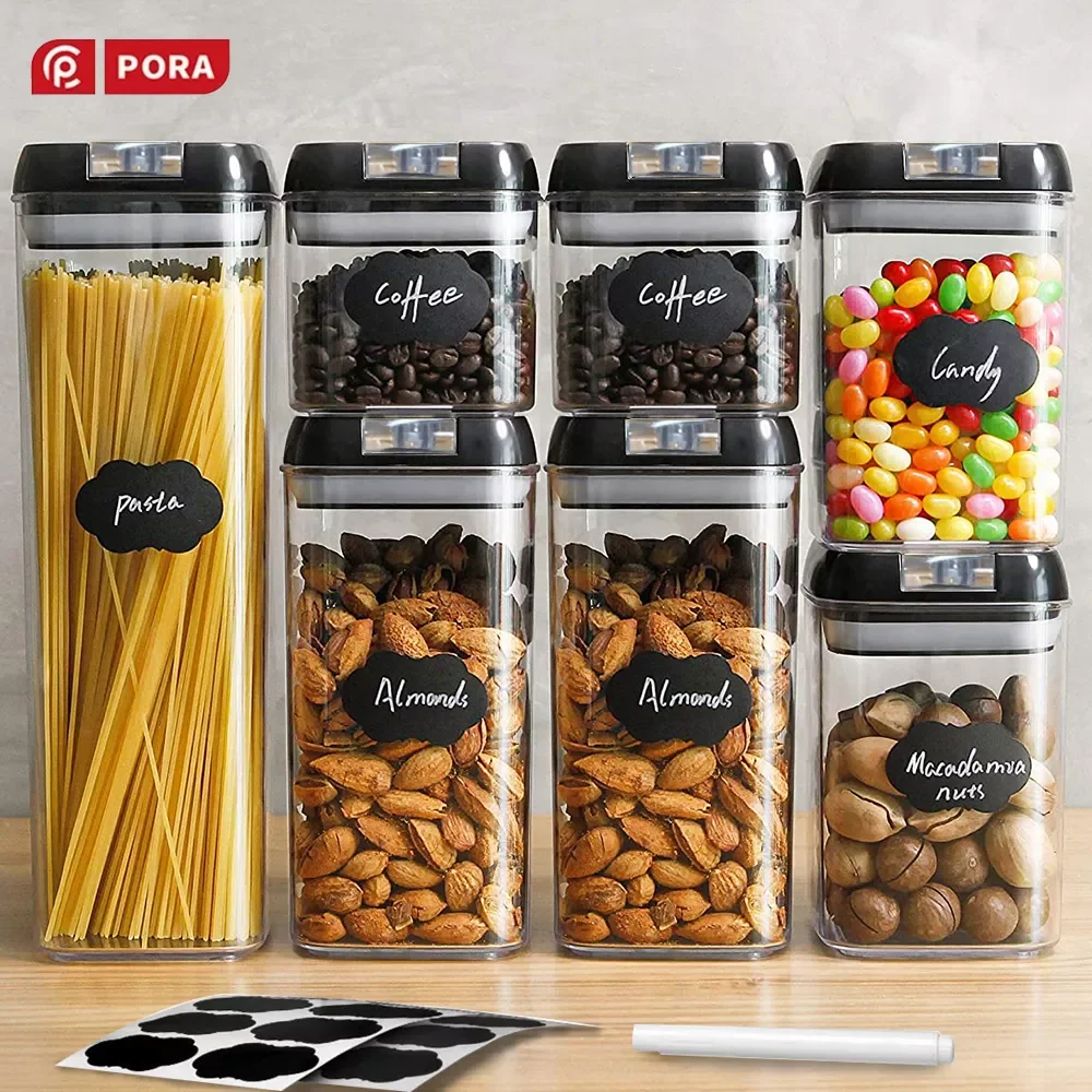 Plastic Food Storage Containers Kitchen Boxs Canister Set with Lid Refrigerator Transparent Sealed Can Cereal Bulk Jar Organizer
Plastic Food Storage Containers Kitchen Boxs Canister Set with Lid Refrigerator Transparent Sealed Can Cereal Bulk Jar Organizer