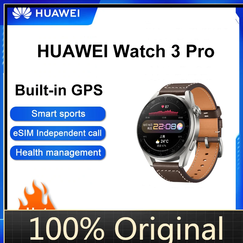 Original HUAWEI WATCH 3 Pro 48mm SmartWatch eSIM Independent Call Heart Rate Tracker Smart Watch GPS Health Monitoring Watch
Original HUAWEI WATCH 3 Pro 48mm SmartWatch eSIM Independent Call Heart Rate Tracker Smart Watch GPS Health Monitoring Watch