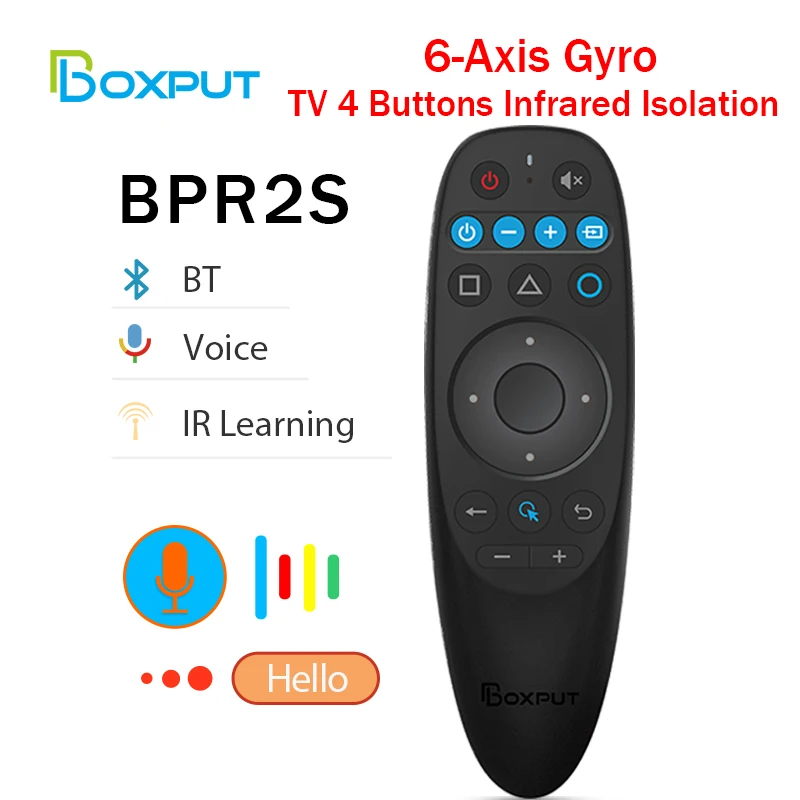BPR2S BT Air Mouse Voice IR learning Function TV 4 keys IR isolationWireless Remote Controller With Gyro for Android TV Box/PC 
BPR2S BT Air Mouse Voice IR learning Function TV 4 keys IR isolationWireless Remote Controller With Gyro for Android TV Box/PC