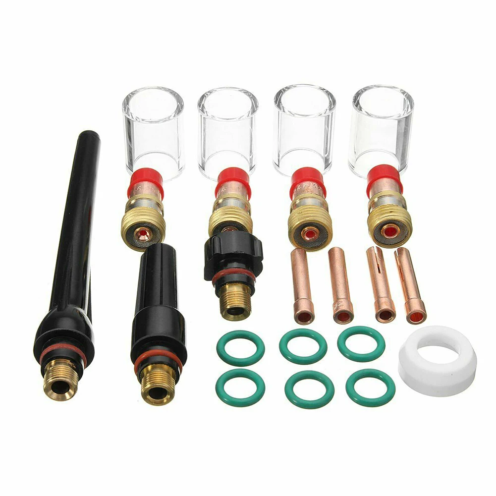 23PCS TIG Welding Torch Collet Gas Lens #10 Pyrex Glass Cup Kit For SP WP-17/18/26 High Quality TIG Torch Accessories
23PCS TIG Welding Torch Collet Gas Lens #10 Pyrex Glass Cup Kit For SP WP-17/18/26 High Quality TIG Torch Accessories