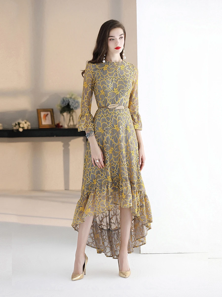 Женское длинное кружевное платье-русалка, элегантное облегающее Асимметричное Платье макси с длинным рукавом, винтажное праздничное плать... 
Женское длинное кружевное платье-русалка, элегантное облегающее Асимметричное Платье макси с длинным рукавом, винтажное праздничное плать...